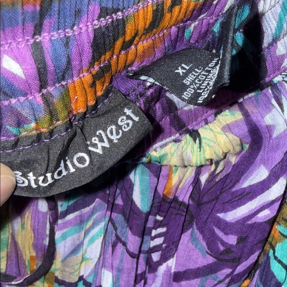 Studio West Purple Floral A-Line Skirt - Picture 5 of 5